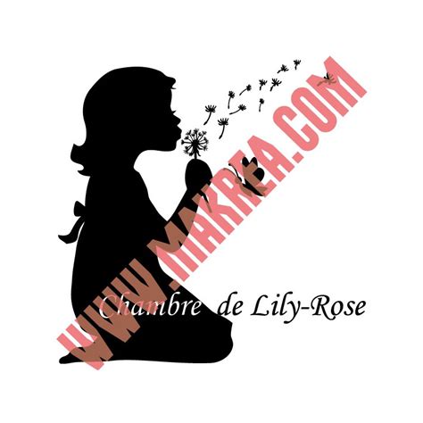 Sticker Silhouette Fillette Qui Souffle Des Pissenlits Papillon