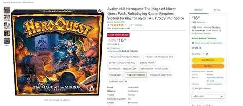 Avalon Hill Heroquest The Mage Of Mirror Quest Pack At Amazon