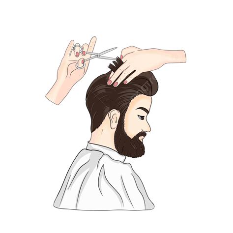 Hand Drawn Cartoon Haircut Elements Hand Draw Cartoon Haircut Png