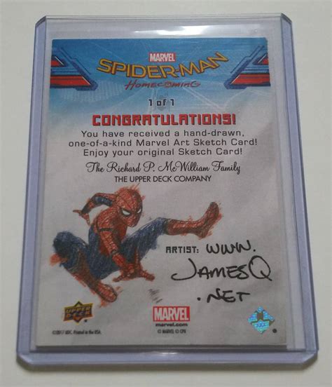 Marvel Upper Deck Spider Man Homecoming Sketch Card Of