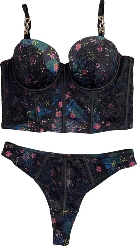 Fhsqwernm Sexy Women Lingerie Set Lace Bralette And Panty Suit Floral