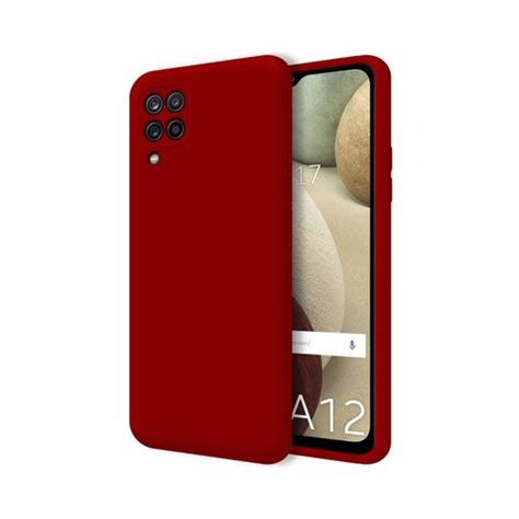 Funda Silicona Líquida Ultra Suave Samsung Galaxy A12 M12 Color Roja