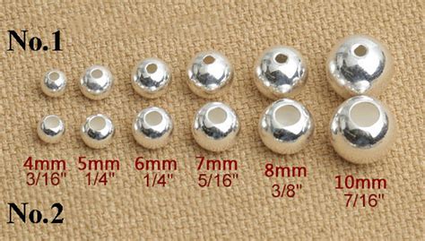 925 Sterling Silver Smooth Round Spacer Bead Ball Drilled Etsy