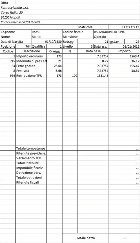 Calcolo Busta Paga Con Excel Come Si Fa Esempio Pmi It