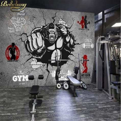 CUSTOM GYM MURAL Crossfit Wallpaper Workout Room Fitness Wall | Etsy