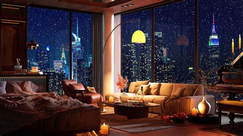 Chill And Unwind Cozy New York Apartment With Piano Jazz For Ultimate