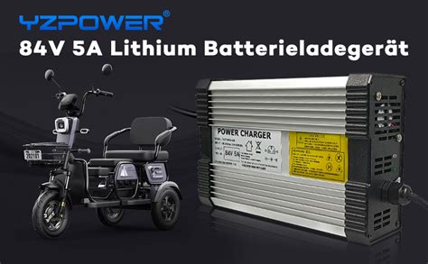 Yzpower 84v Li Ion Batterieladegerät 72v Elektrofahrrad Autobatterie Ladegerät Für 5a 20s Akku