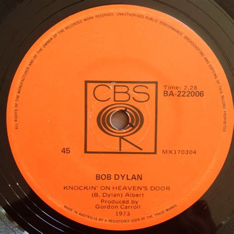 Bob Dylan Knockin On Heaven S Door 1973 Vinyl Discogs