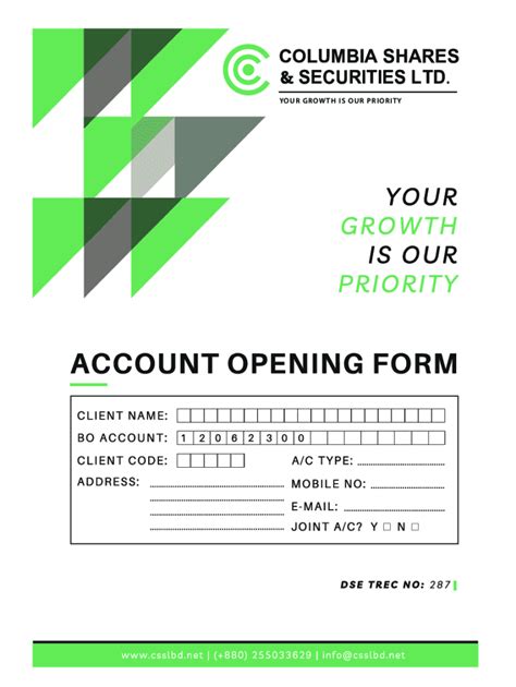 Fillable Online Account Opening Form For Approval000 Fax Email Print