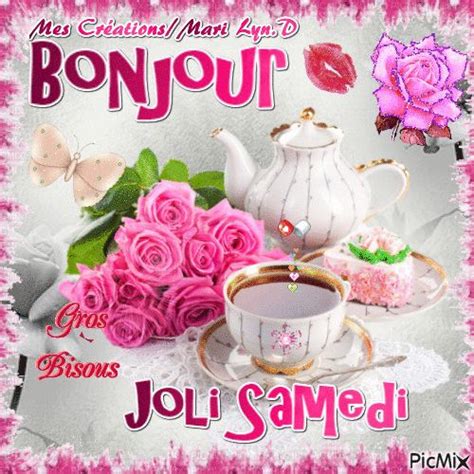 Creations Mari Lyn D Bonjour Joli Samedi Carte Bon Anniversaire