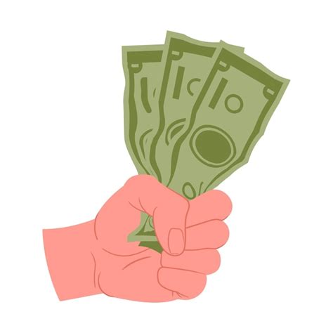 Premium Vector Hand Squeezes Dollars Cartoon Hand Holding Dollar