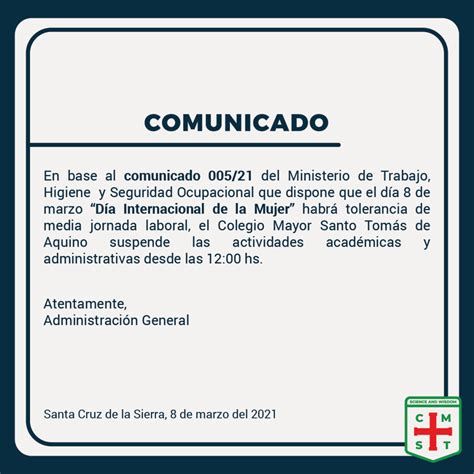 Comunicado Suspensi N De Actividades Acad Micas Y Administrativas Por