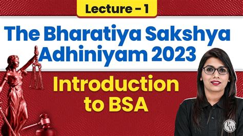 Bhartiya Sakshya Adhiniyam 2023 Lecture 1 BSA 2023 By Shrimee