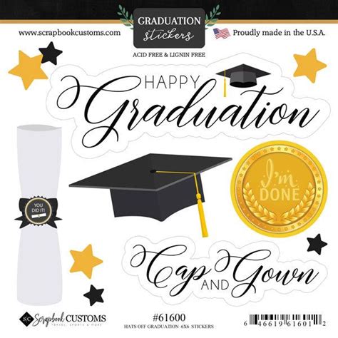 graduation collection happy graduation  scrapbook sticker sheet