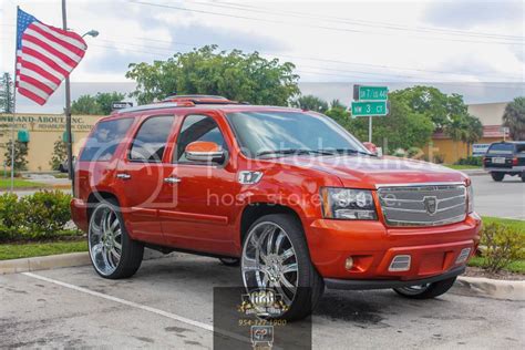 Gwhipz C2c Rims Candy Orange Chevy Tahoe On 30 Asantis