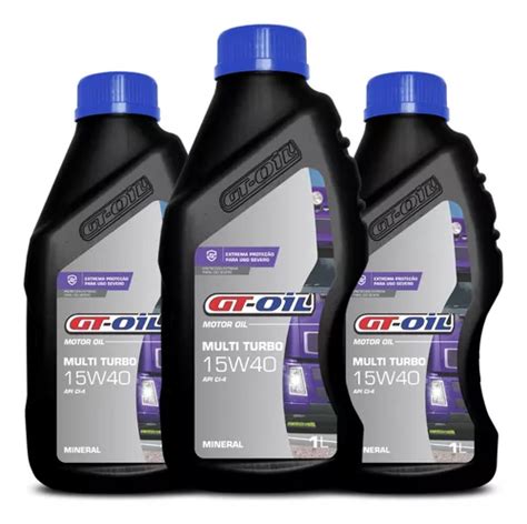 Kit 3 Óleo Lubrificante 15w40 Ci4 Multi Turbo Gt Oil diesel MercadoLivre