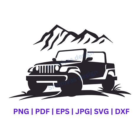 Jeep Svg Jeep Clip Art Silhouette Jeep Vectorcricut Files Etsy