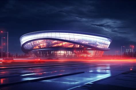 Premium AI Image | lights at night and football stadium