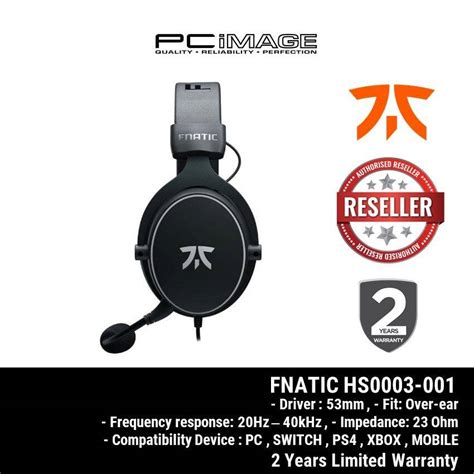 Fnatic Gear React Esports Performance Headset Pc Image Malaysia