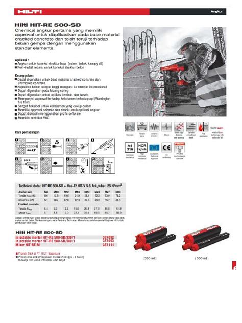 Hilti HIT-RE 500-SD | PDF