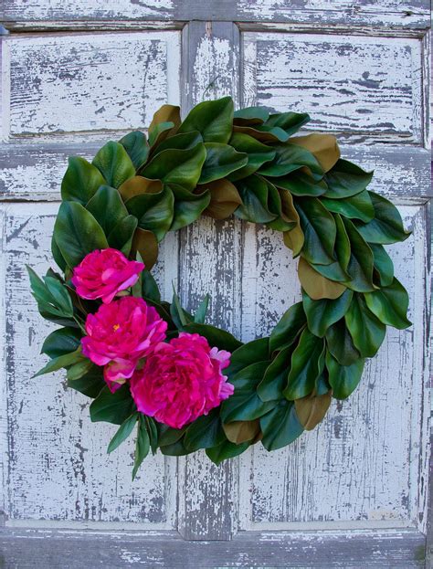 Magnolia Peony Wreath Magnolia Wreath Wreath For Front Door Etsy In