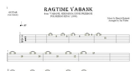 Ragtime Vabank Tablature For Guitar Melody Line Playyournotes