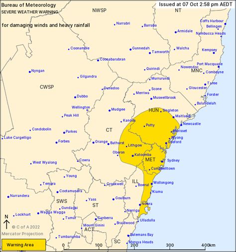 Nsw Severe Weather Warning Damaging Winds Heavy Rainfall Ewn