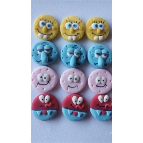 Apliques De Pasta Americana Cm Bob Esponja Shopee Brasil