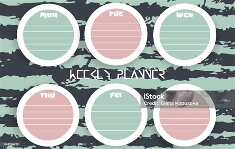 Weekly Diary Planning Concept In Modern Flat Style Todo List Notes On ... 