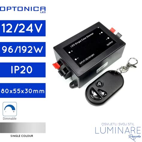 KONTROLER ZA JEDNOBOJNU LED TRAKU 12/24V(96/192W) SA DALJINSKIM ...