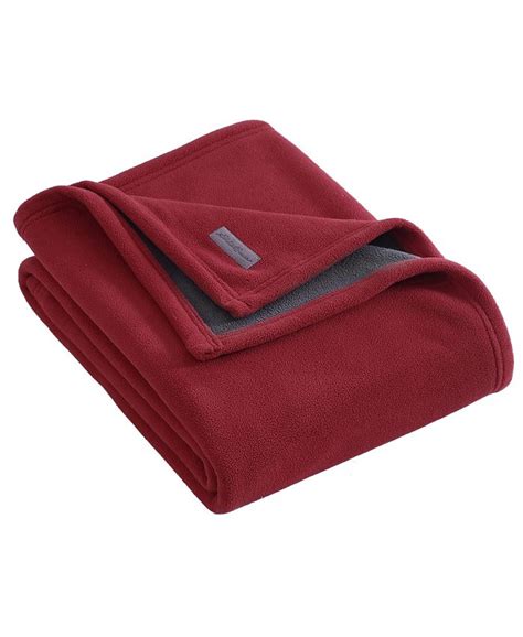 Eddie Bauer Peak Solid Fleece Reversible Throw And Reviews Blankets And Throws Bed And Bath Macys