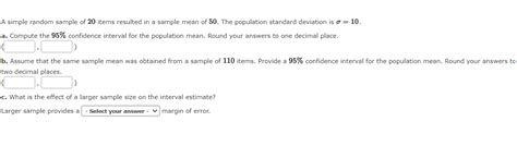 Solved A Simple Random Sample Of Items Resulted In A Chegg