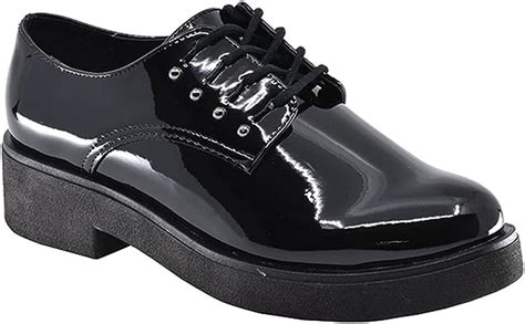 Zapato Escolar De Comfort Plataforma Baja Mujer Efe Charol Negro