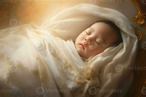 Baby Wrapped Blanket Sleep Generate Ai Stock Photo At Vecteezy