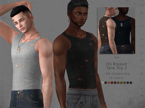 Darknightts Ds Apocalypse Ripped Tank Top Sims 4 Male Clothes Sims 4 Clothing Female Clothing