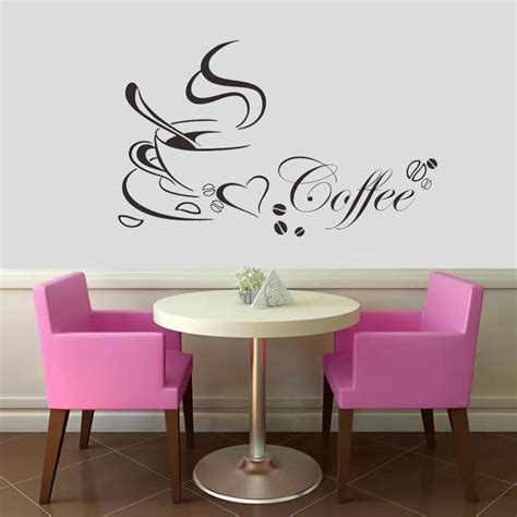 Autocollant Mural Amovible Pour Tasse De Caf Avec C Ur Citation En