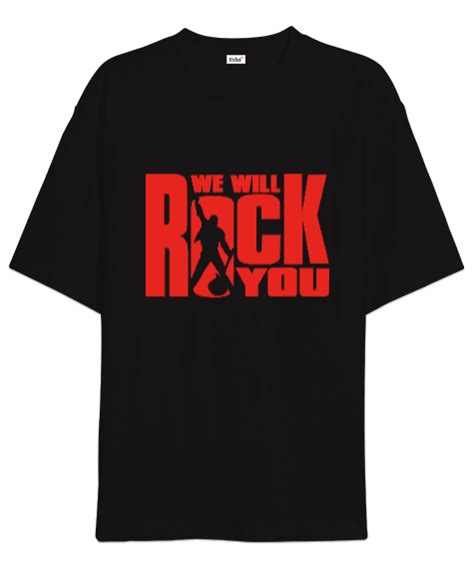 Queen We Will Rock You Oversize Unisex Tişört Oversize Unisex Tişört