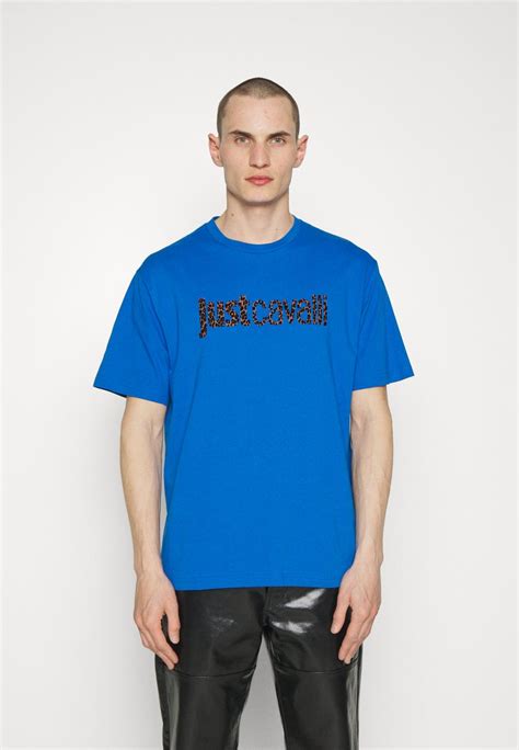 Just Cavalli Logo T Shirts Med Print Princess Blue Blå Zalando No