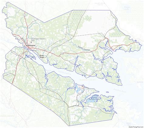 Map of Beaufort County, North Carolina - Thong Thai Real