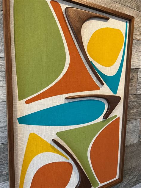 Mid Century Modern Wood Wall Art Witco Inspired Madmen Etsy