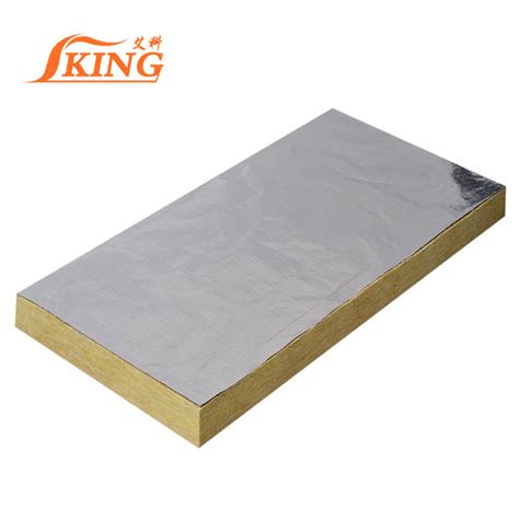 Fireproof Rockwool Board With Sound Perforated Aluminum Foil Faced With