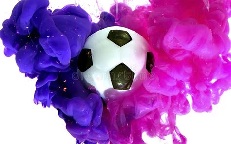 Soccer Ball Or Football On Pink And Blue Background Stock Image - Image of creative, goal: 149481747