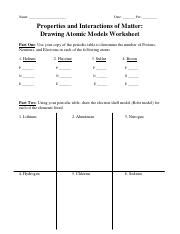 Atom Drawing WS Pdf Name Date Per Properties And Interactions