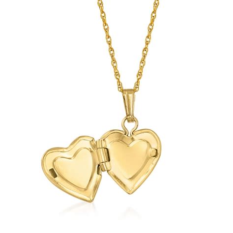 Babys 14kt Yellow Gold Personalized Heart Locket Necklace Ross Simons