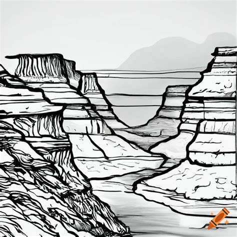 Simple Line Drawing Of The Grand Canyon