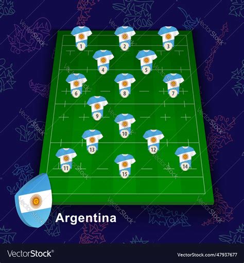 Argentina national rugby team on the rugby field Vector Image