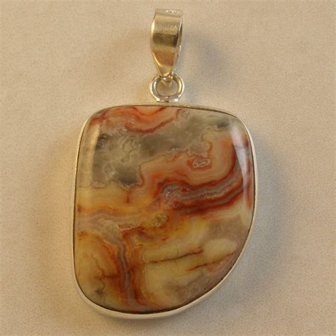 Sterling Silver Crazy Lace Agate Pendant 22x28mm Transglobal Trading