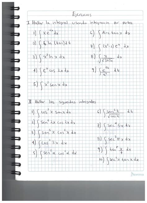 Matemáticas Ejercicios de Cálculo Integral