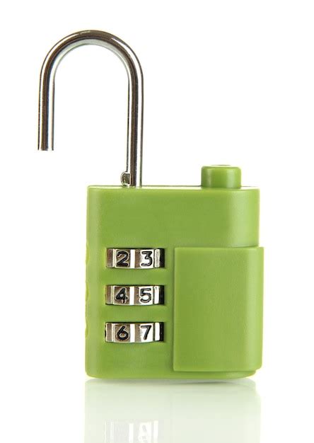 Premium Photo Green Padlock Isolated On White