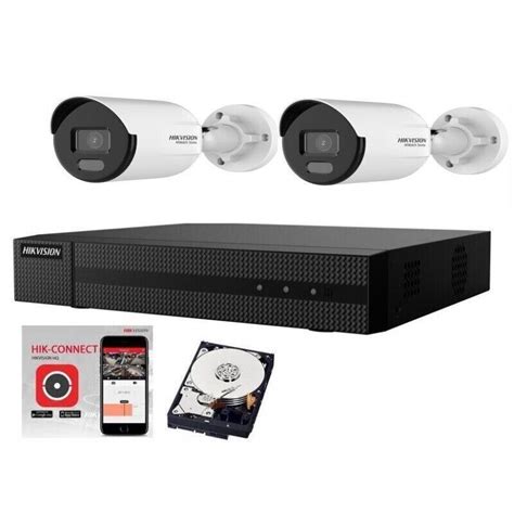 Kit Videosorveglianza IP Hikvision NVR 4 Canali 2 Telecamere Poe Color